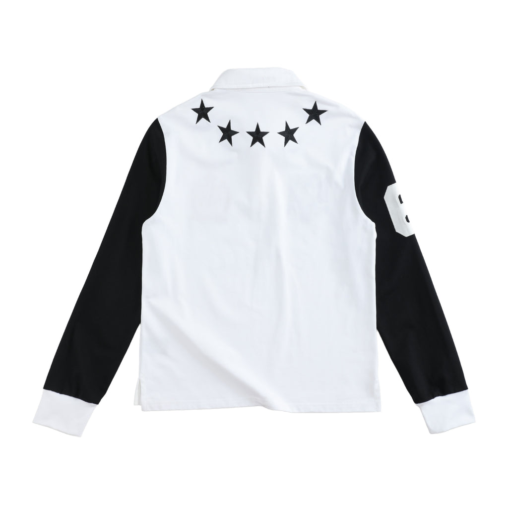 NUMBASIA Star Embroidered Logo Long Sleeve Polo — NA6161 back