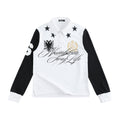 NUMBASIA Star Embroidered Logo Long Sleeve Polo — NA6161 front