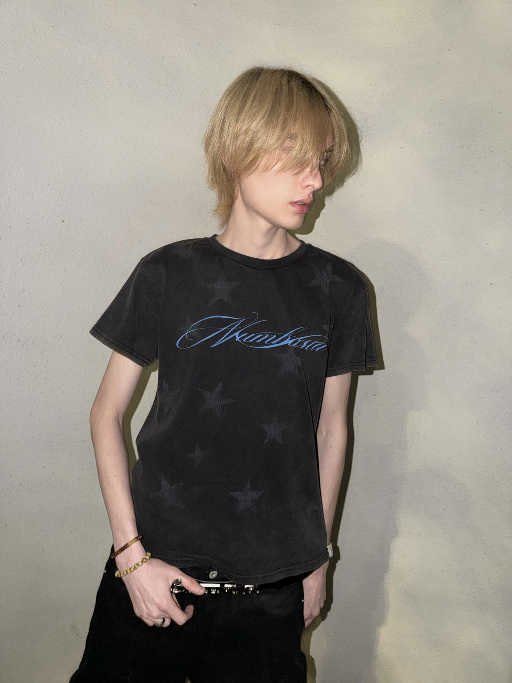 NUMBASIA AsiaSTAR Allover Star Washed Boxy T-Shirt — NA6215