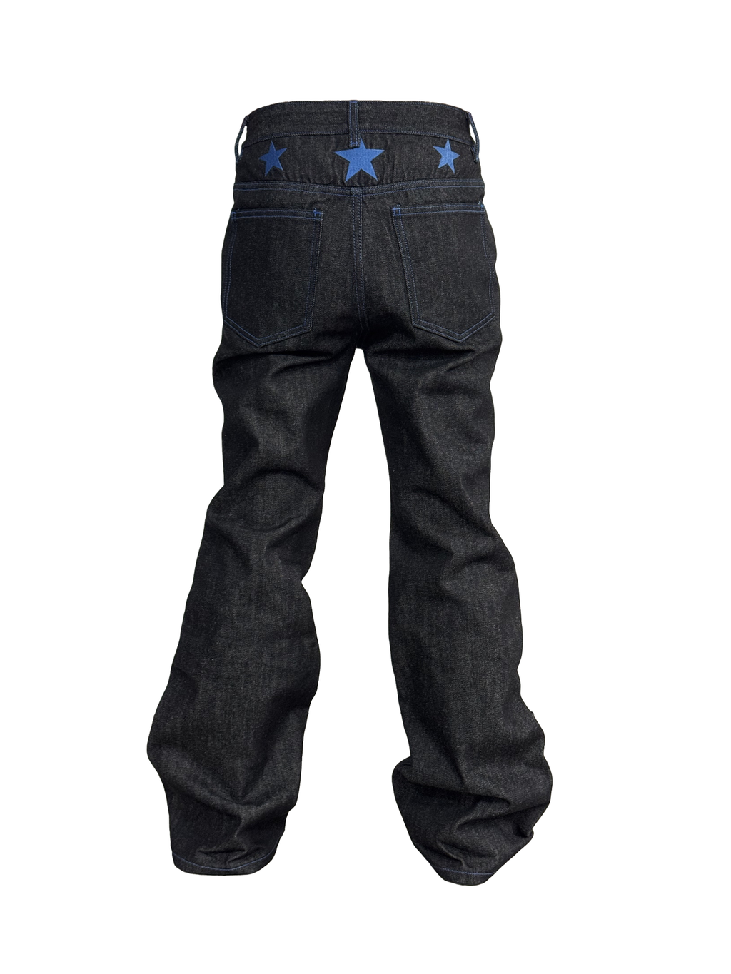 NUMBASIA Asia Script Embroidered 13oz Flared Jeans — NA6217