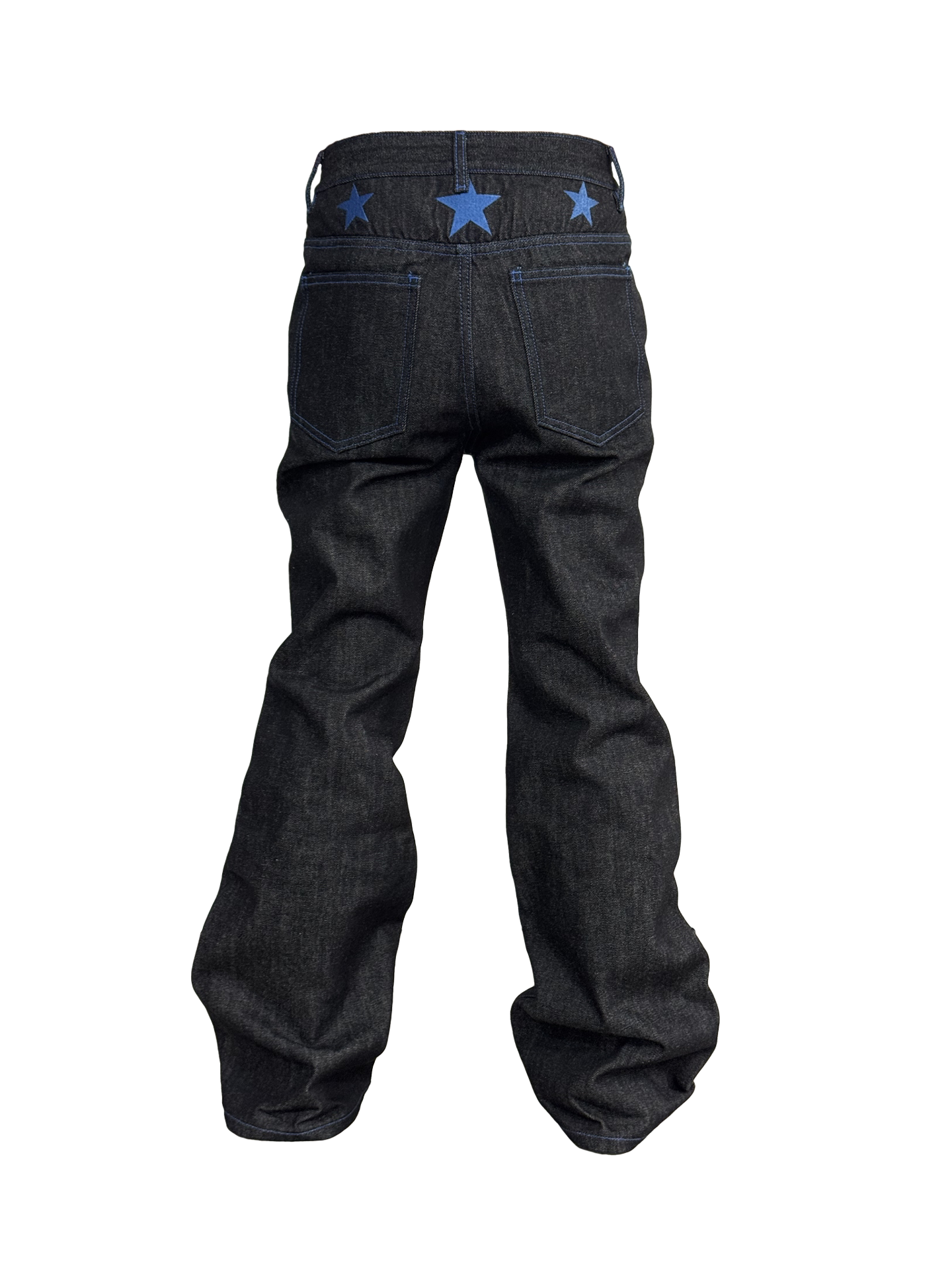 NUMBASIA Asia Script Embroidered 13oz Flared Jeans — NA6217