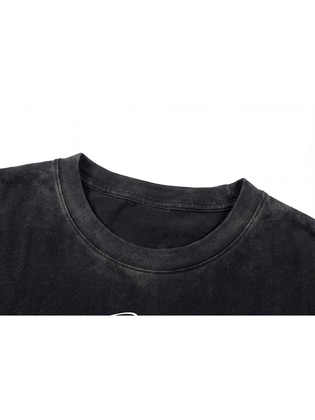 NUMBASIA Portrait Slogan Washed T-Shirt — NA6220