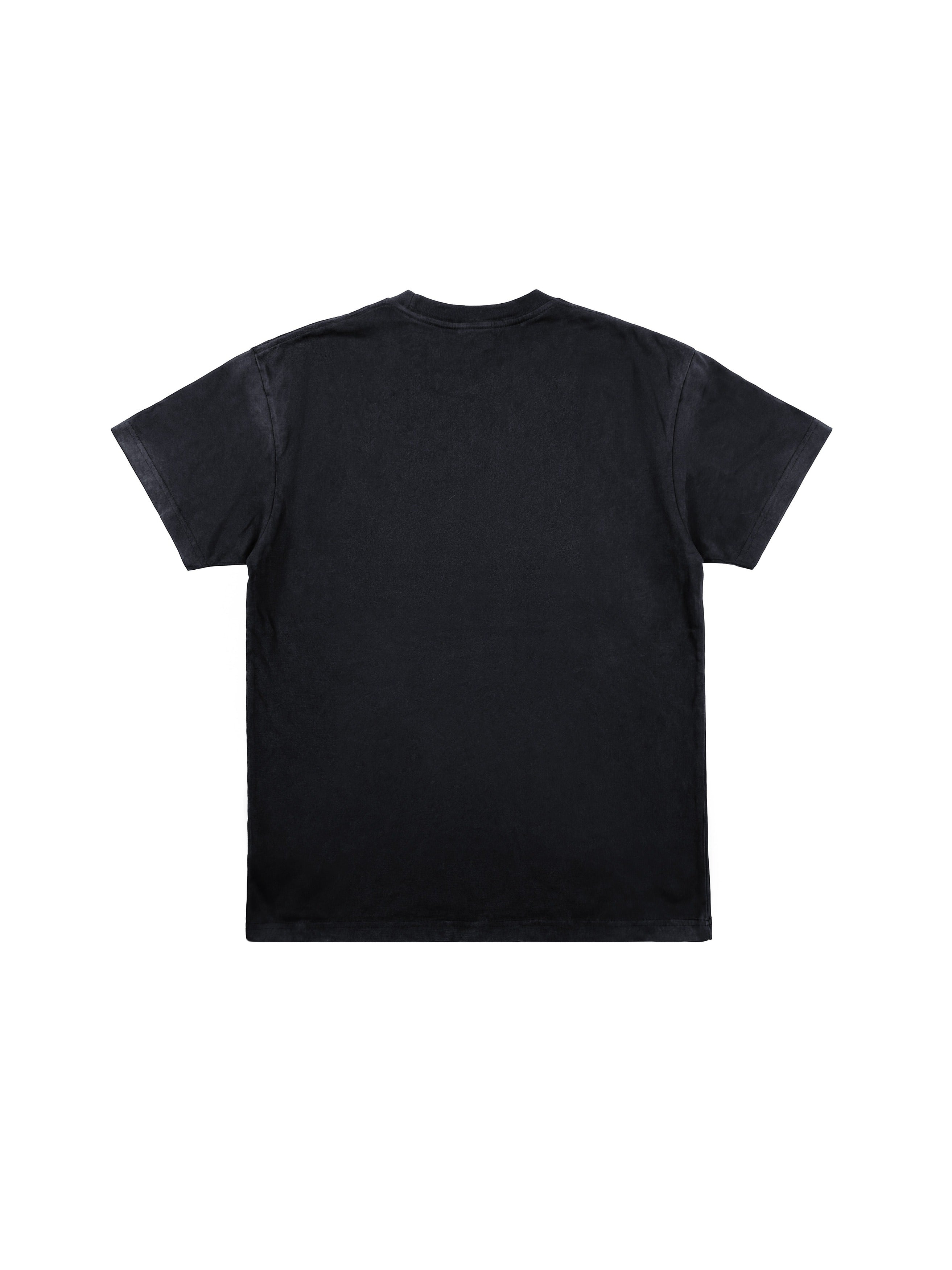 NUMBASIA Portrait Slogan Washed T-Shirt — NA6220