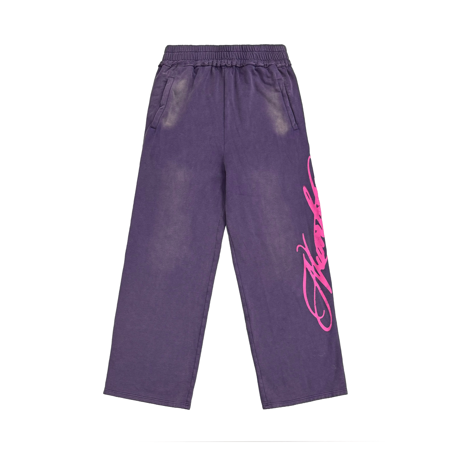 NUMBASIA Neon Script Washed Baggy Sweatpants — NA6228