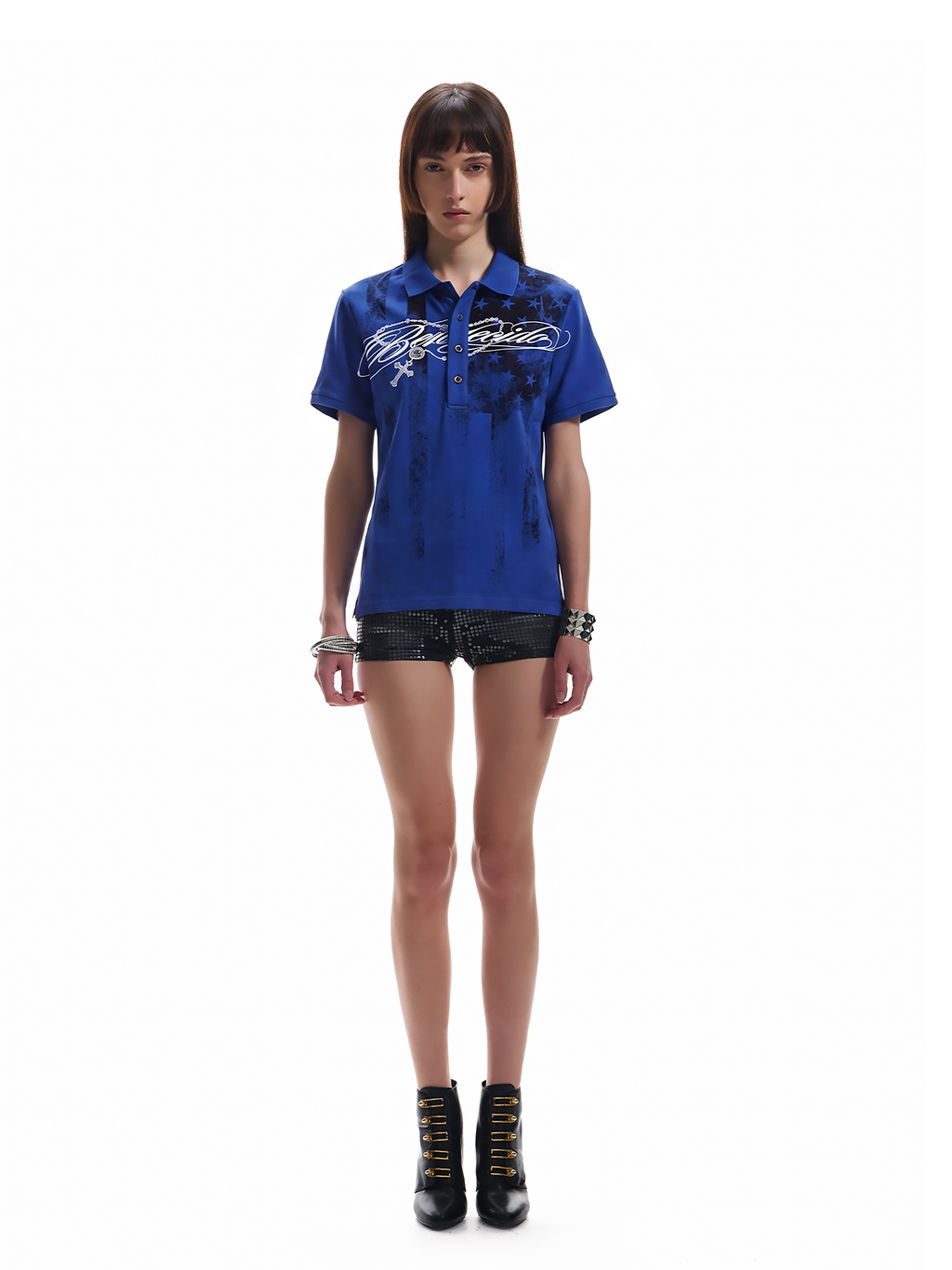 NUMBASIA Flag and Allover Logo Print Polo — NA6232
