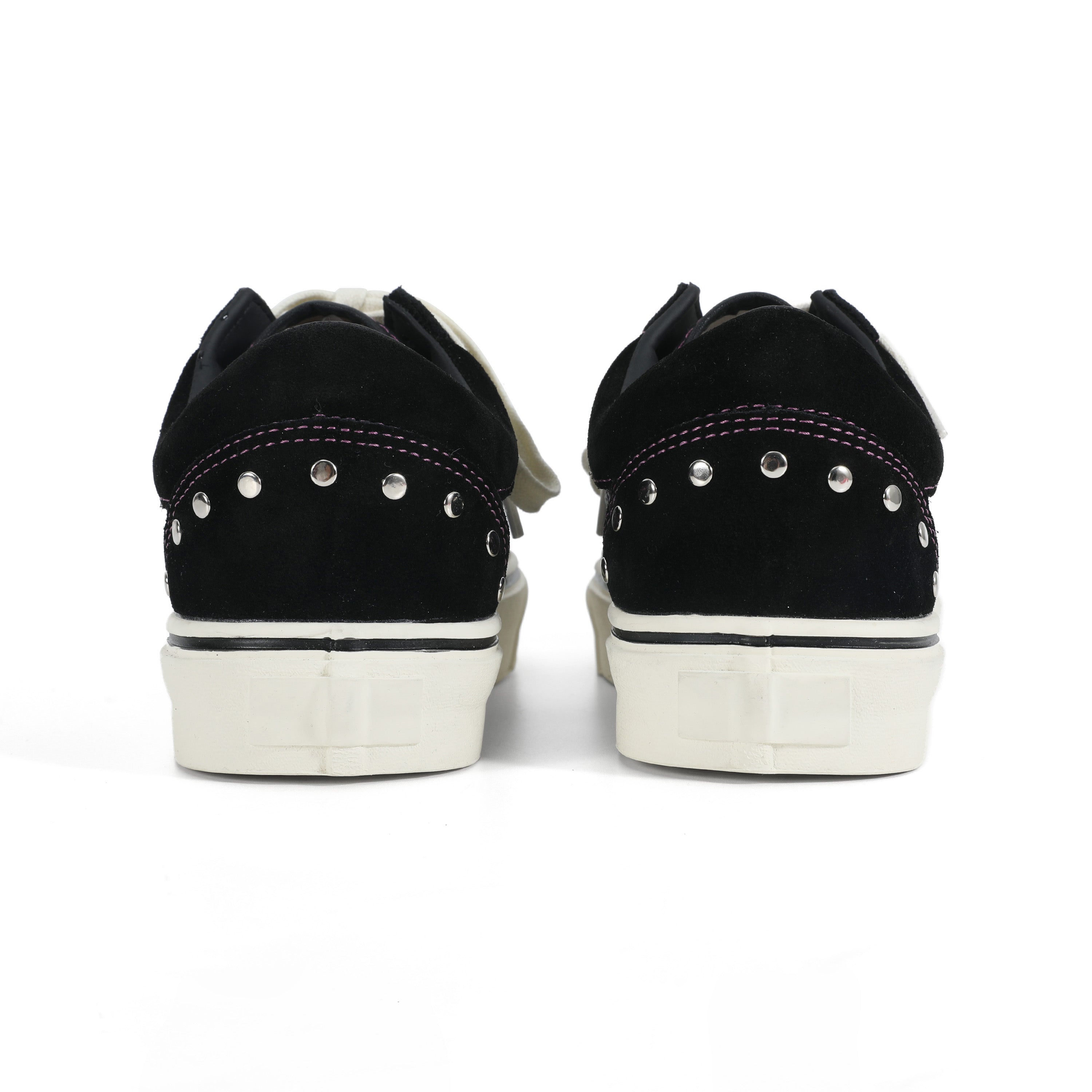 NUMBASIA Leopard Music Note Studded Canvas Sneakers — NA6235