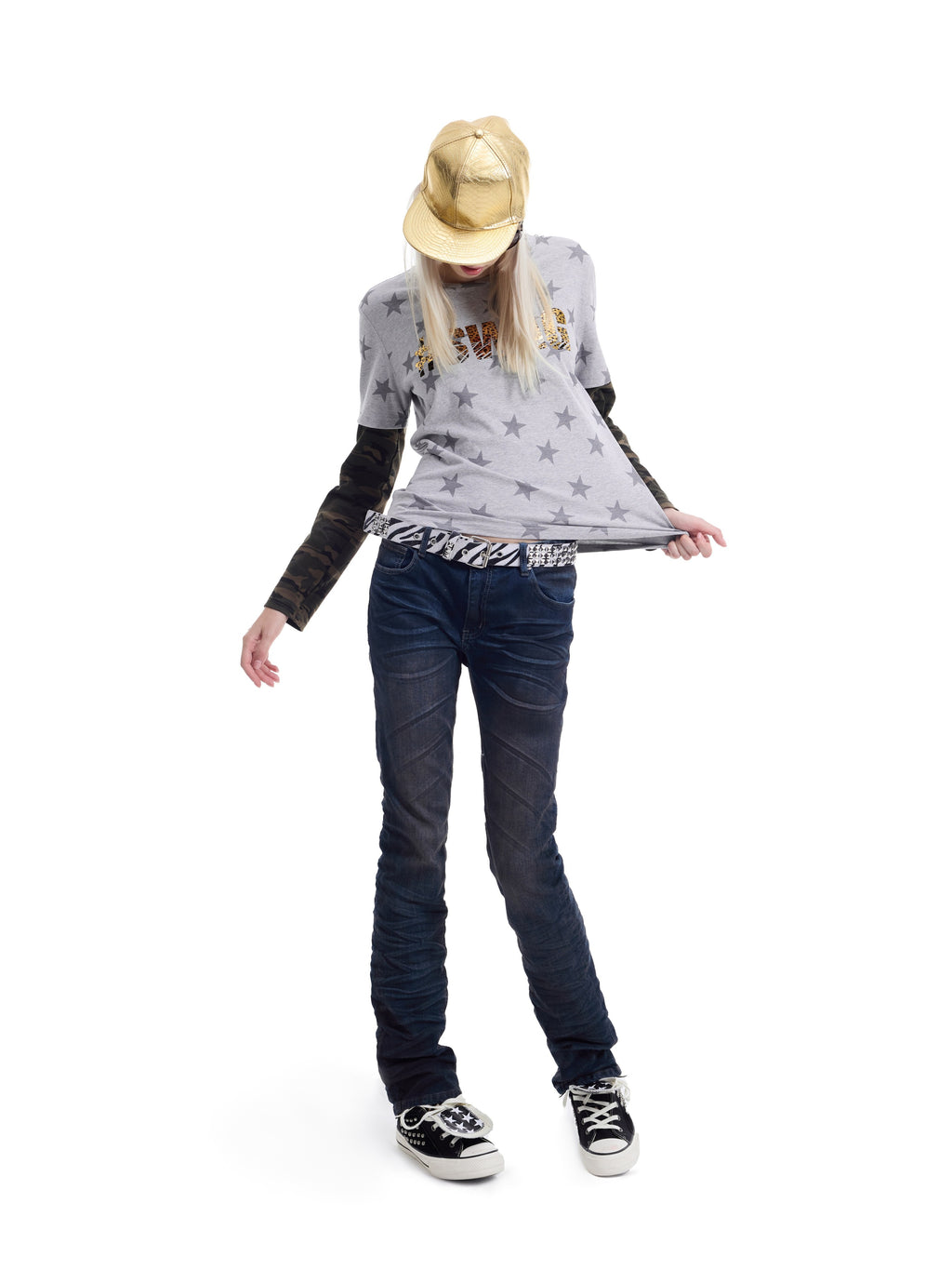 NUMBASIA Distressed Washed Skinny Stretch Jeans — NA6237