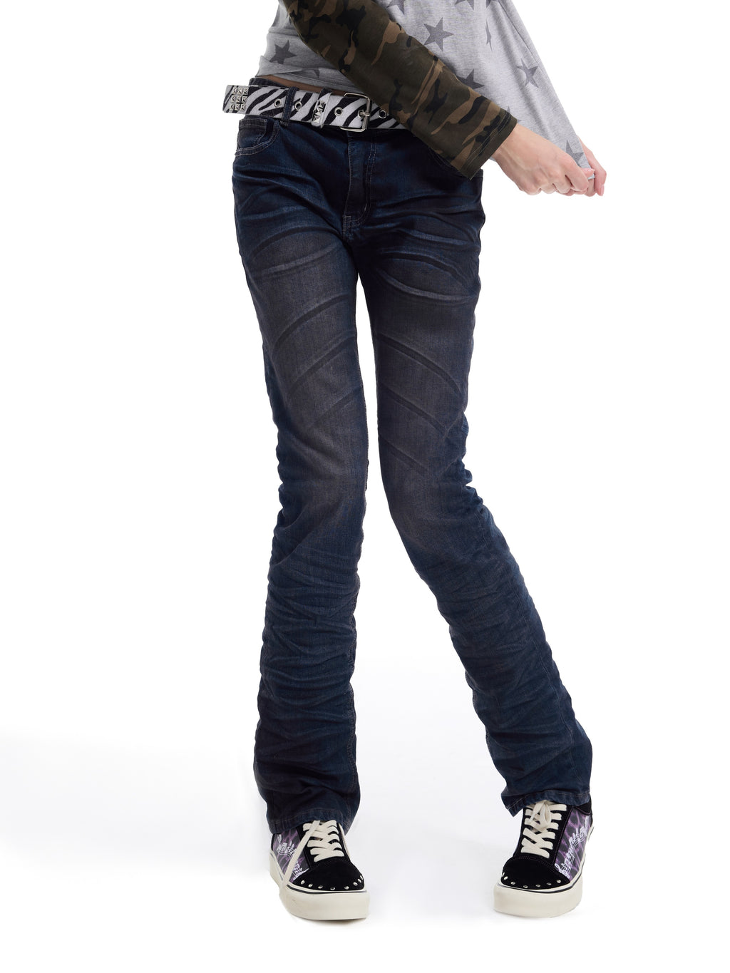 NUMBASIA Distressed Washed Skinny Stretch Jeans — NA6237