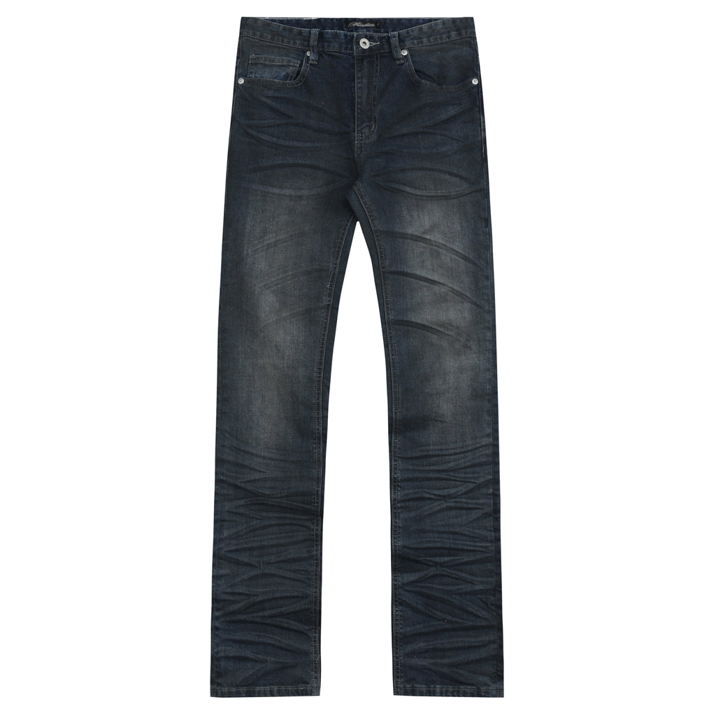 NUMBASIA Distressed Washed Skinny Stretch Jeans — white-background product view