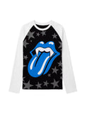 NUMBASIA Blue Tongue and Star Raglan Long Sleeve T-Shirt — NA6243