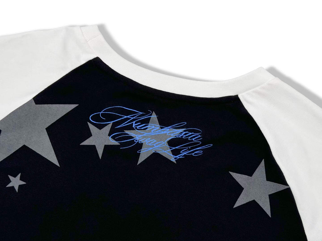 NUMBASIA Blue Tongue and Star Raglan Long Sleeve T-Shirt — NA6243