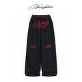 NUMBASIA Red Camo Double-Waist Embroidered Baggy Joggers — NA6300